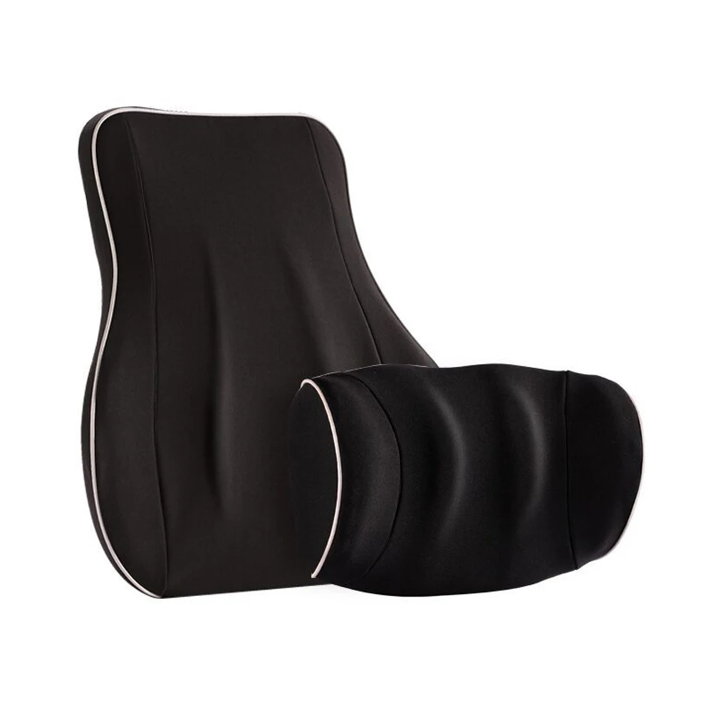 

2 Pcs Easy Clean Home Solid Car Memory Foam Orthopedics Protective Universal Soft Neck Pillow Office Headrest Lumbar Cushion