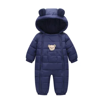 

2019 Snowsuit Baby clothes Snow wear Cotton Padded One Piece Warm Outerwear Overalls Romper Kids Winter Jumpsuit Newborn Parkas