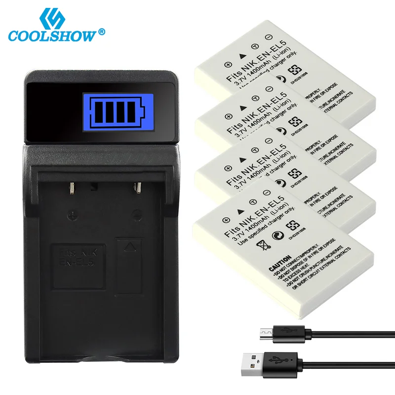 Enel5 En El5 En-El5 Batteria 1400Mah Per Nikon Coolpix P90 P100 P5000 P5100 5200 7900 P6000 P500 P510 P520 530 Batterie Della Macchina Fotografica