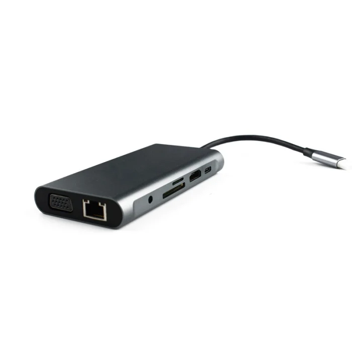 USB C концентратор док-станция для ноутбука type C адаптер с 3,5 мм аудио портом для Windows компьютера новое поступление