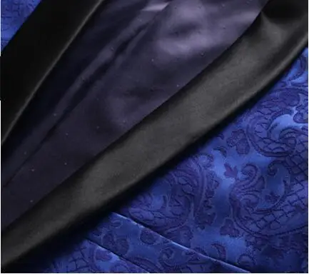 Синий жаккардовый костюм s m en комплект из 3 предметов Классический мужской костюм куртка+ жилет+ брюки размер s m L XL XXL XXXL 5XL мужские свадебные костюмы