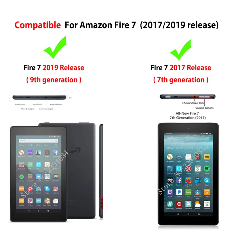 Чехол С Рисунком Тигра для Amazon Kindle Fire 7 9th 7th Generation чехол для Fire 7 Funda PU кожаный чехол-подставка