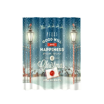 

Waterproof Polyester Shower Sheer Liner Curtain Panel W/Ring Hooks Happiness