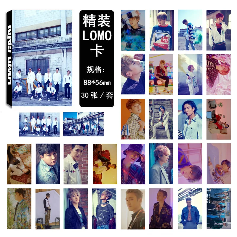 SJ Kpop фотокарты super junior SJ02 бродячие Детские kpop аксессуары Time_Sli та же фигура LOMO коробка набор маленьких карт - Цвет: SJ