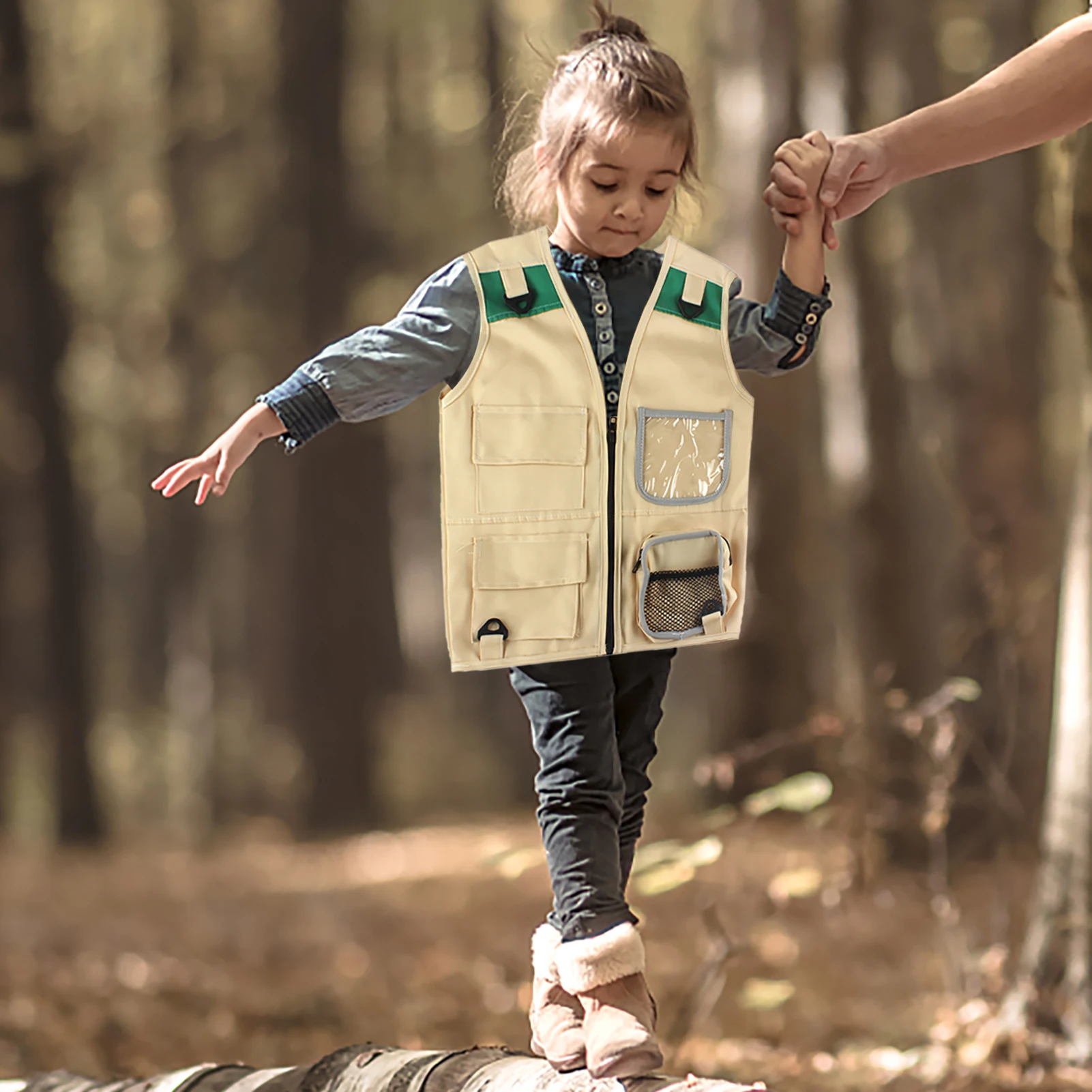 Kit de aventura al aire libre para niños Chaleco de carga Sombrero Set  Cómodo Explorador Disfraz Juego de rol Ropa de juguete