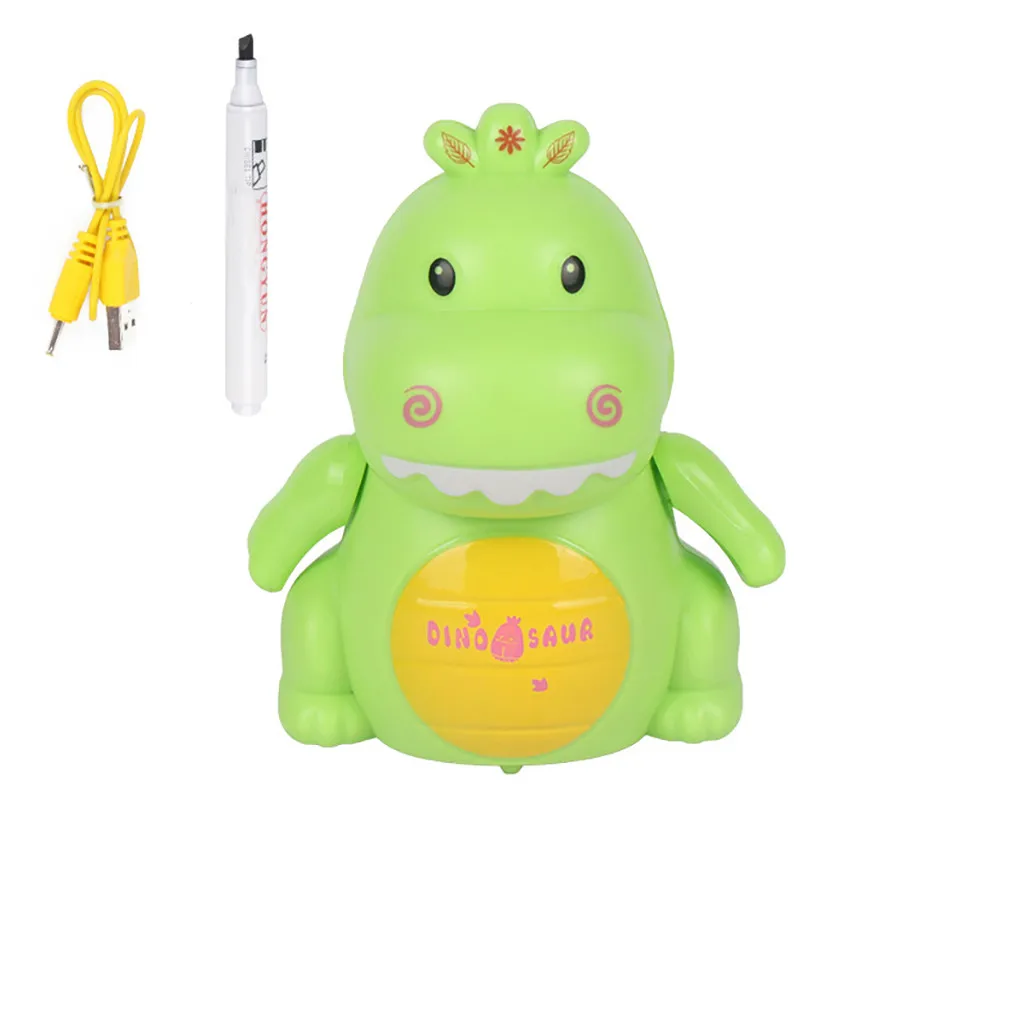 Инженерные транспортные средства мини волшебная игрушка USB Следуйте любой нарисованной линии волшебная ручка Индуктивный милый динозавр модель детская игрушка подарок - Цвет: Green