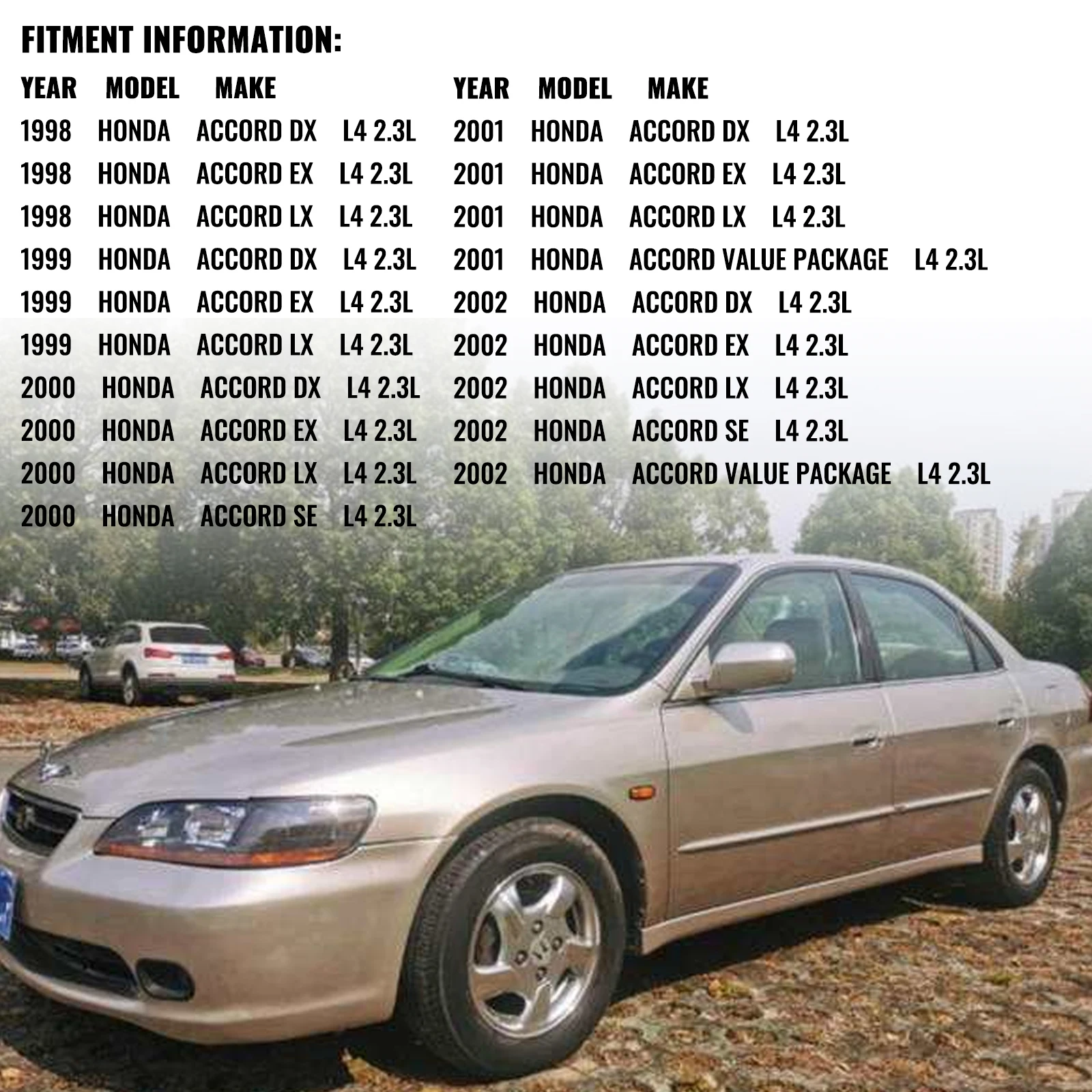 SucceBuy Catalytic Converter Compatible with 1998-2002 Honda Accord 2.3L High Flow Series Stainless Steel Shell Green Emission