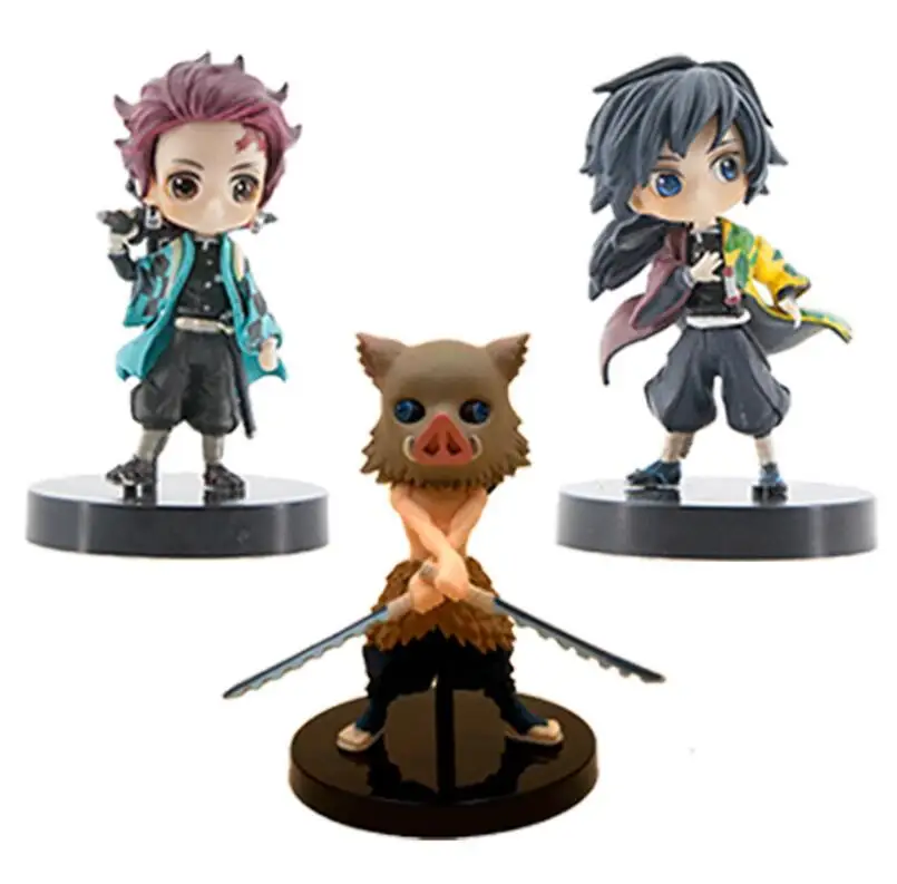 3 шт./компл. демон убийца qposket фигурки Nezuko Zenitsu Tanjirou Giyuu Inosuk Kimetsu без Yaiba модель Фигурка Игрушки
