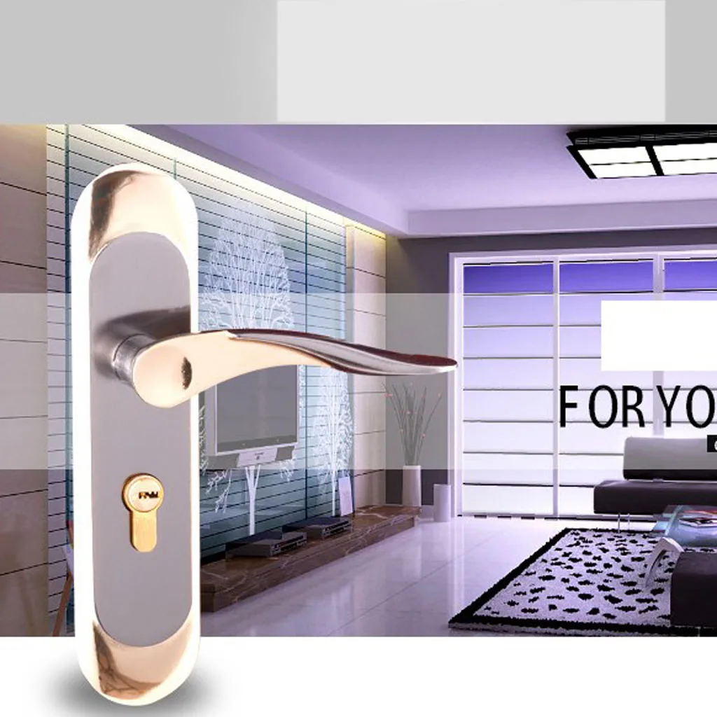 Modern Entracne Passage Door Handle Privacy Lock Lockset - Key Locking #5