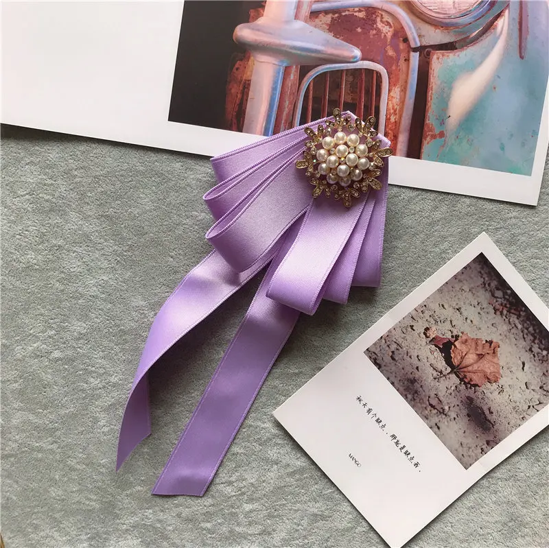 Ribbon bowtie Формальные Для мужчин Для женщин Бизнес Свадебная вечеринка товар для шеи галстук-бабочка, аксессуары для галстука Жених жемчужные бусины Украшенные Стразами Pin клипы галстук-бабочка - Цвет: Ribbon bowtie