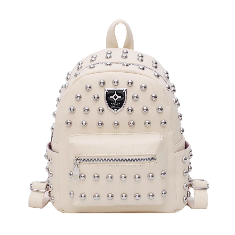 

Jlulu Korean Brand Designer Mini Backpacks for Women Luxury Travel Backpack Purse Coll Rivet Travel Bag Purses and Handbags
