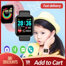 

Connected Watch Child Y68 Color Screen Smart Sport Bracelet Activity Running Tracker Heart Rate Watch Pedometer for Children