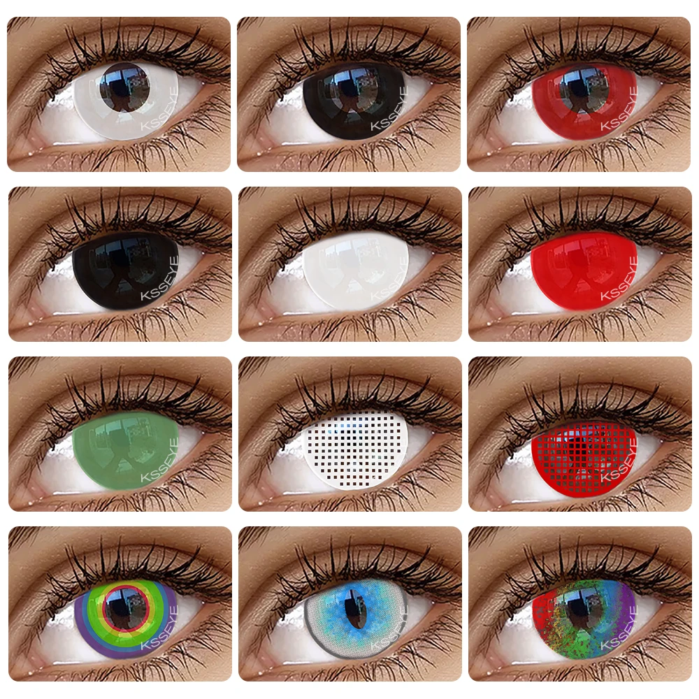 Ksseye 1pair(2pcs) Classic Halloween Color Contact Lense Cosplay Color Soft Contact Lens Beauty ...