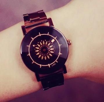 Уникальные черные короткие кварцевые парные часы разного размера для мальчиков и девочек наручные часы из нержавеющей стали в стиле Харадзюку женские мужские часы - Цвет: SA