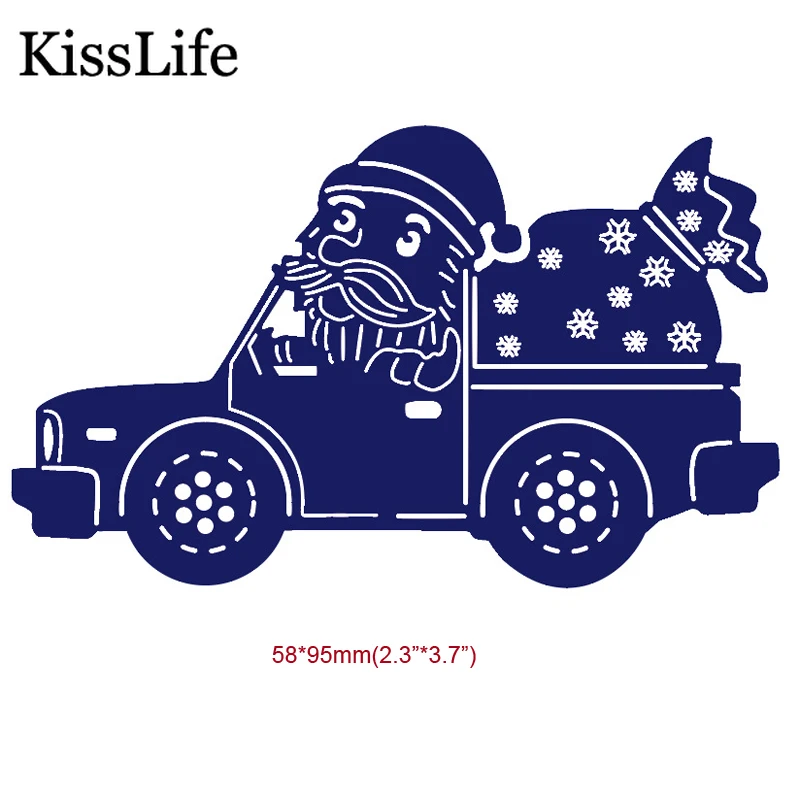 

Santa Claus Driving Truck Sending Gifts Metal Cutting Dies Kscraft Die Cuts for Card Making Scrapbooking Christmas Craft Dies