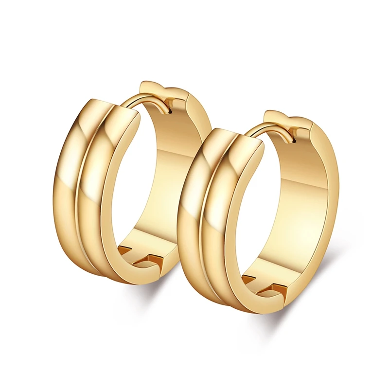 Gold Color Effie queen Мода серьга-Кольцо из нержавеющей стали серьги для Для женщин повседневной жизни OL Round 20 мм ювелирные аксессуары ‒ серёжки Brinco DGTE91 - Окраска металла: Gold Color