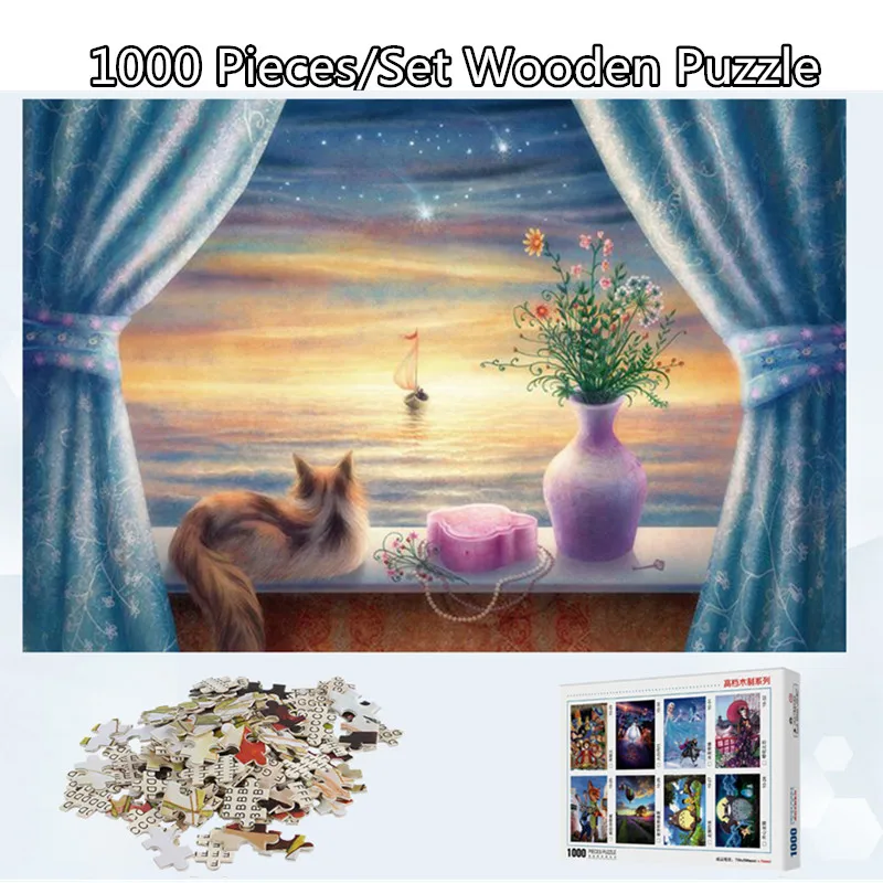 

1000 Pieces Wooden Puzzle Adult Jigsaw Puzzles Toy for Children Gift Far Sail Puzzle