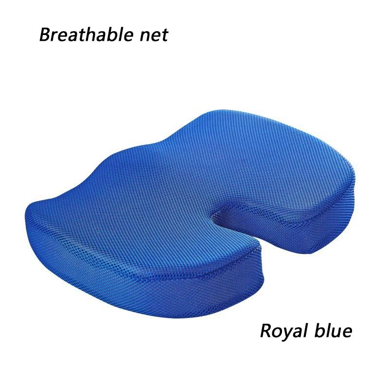 royal blue mesh Эргономичный дизайн, подушка для копчика, гелевая, с эффектом памяти, подушка для сиденья, для автомобиля, радикулит, задняя кость, облегчение боли, Подушка для офиса, подушка для бедер - Цвет: royal blue mesh