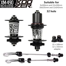 Koozer XM490 SEALED BEARING MTB Mountain จักรยานฮับ 32 หลุมดิสก์เบรค 9/15*100 10*135 12 * 142mm Thru เพลา QR จักรยาน NOVATEC(China)