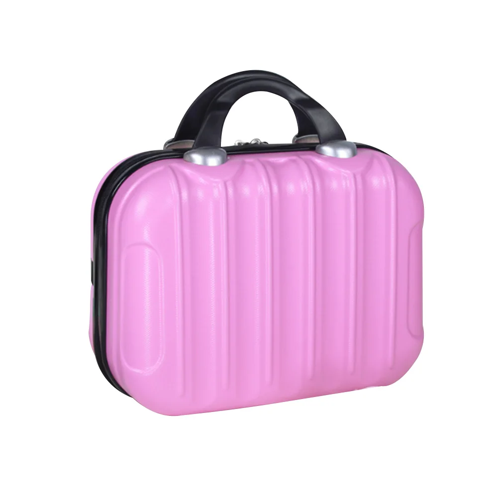 14 дюймов, ювелирный косметический Чехол, органайзер для путешествий, чемодан, косметичка, чехол для костюма в Вертикальную Полоску, водонепроницаемый, практичный, для макияжа, портативный - Цвет: Розовый