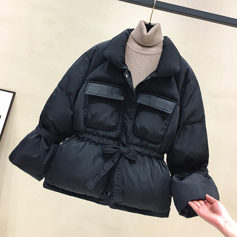 Женские зимние базовые куртки парки модные толстые теплые Блузы с рукавами «фонарик» куртки тонкие куртки для женщин парка Harajuku