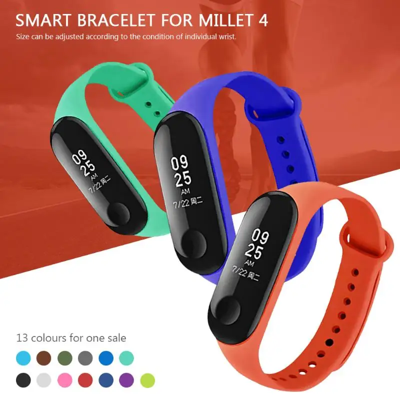 Сменный Регулируемый силиконовый ремешок ALLOYSEED для часов Xiaomi Mi Band 3/4 аксессуары