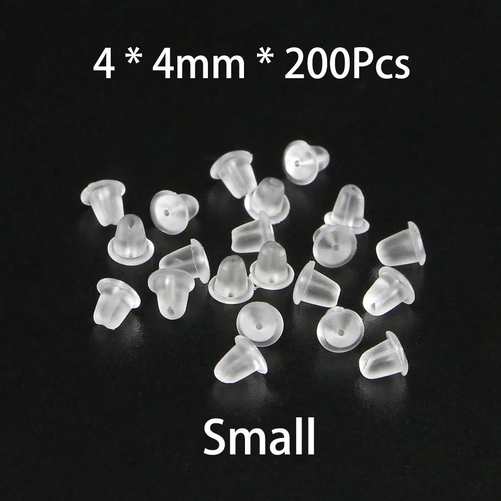 200 шт./лот резиновая серьга задняя силиконовая круглая затычка для ушей блокированные серьги колпачки задние пробки для самостоятельного изготовления деталей ювелирных изделий