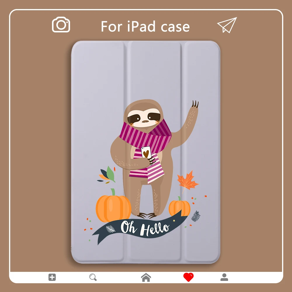 

Cute Sloth Luxury Case for iPad Mini 2 3 4 5 PU Leather All Model Cover Hard Back Cases For Air 2 3 9.7 10.5 12.9 inch pro 2020