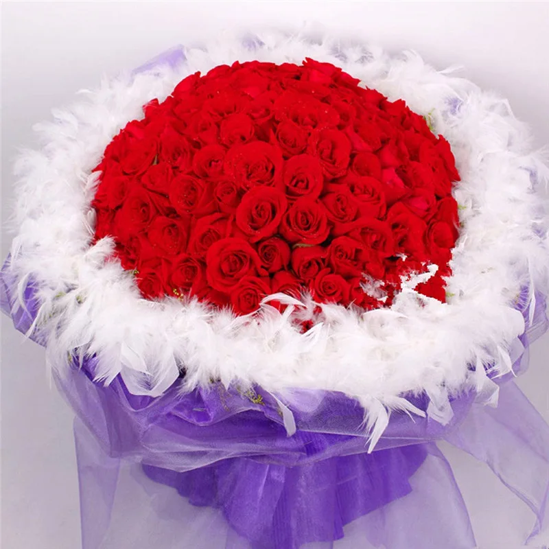 2 метра розовый супер утолщенные чинделле перья индейки Боа отделка 80 г