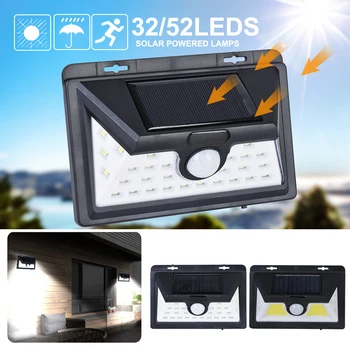 

Junejour Nightlight IP65 Outdoor Security Lighting 1/2PCS 32/52 Wall Solar Light Motion Sensor Detector Solar Lights new