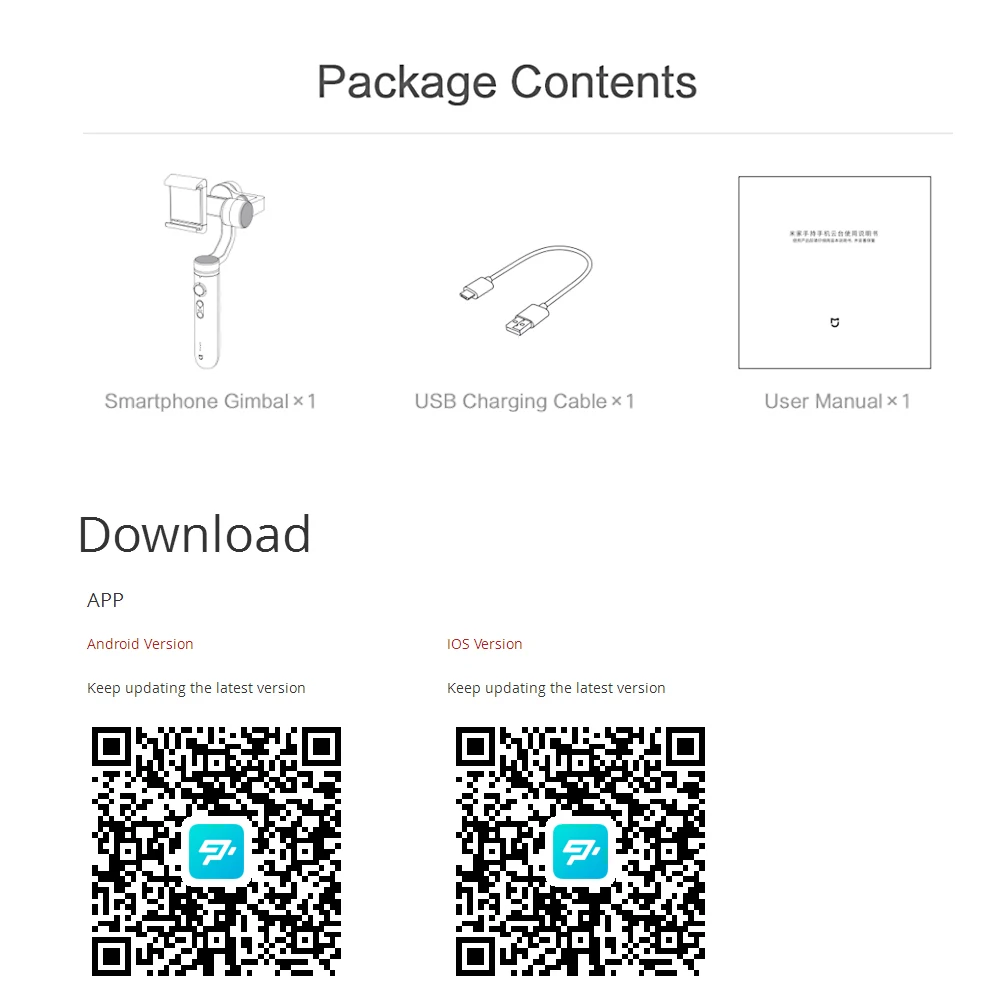 Xiaomi Mijia ручной шарнирный стабилизатор для камеры GoPro 3 оси смартфона Gimbal 5000 мА/ч, Батарея действий Камера мобильного телефона SJYT01FM