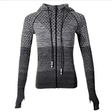 Женские спортивные пальто, для йоги, бега, на молнии, для фитнеса, тренировочные костюмы, пальто, с длинным рукавом, толстовки с капюшоном, быстросохнущая спортивная одежда