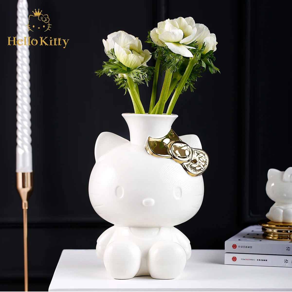 HELLO KITTY, Цветочная ваза принцессы, керамическая ваза для свадьбы, дома, дня рождения, гостиной, спальни, настольные украшения, современные аксессуары