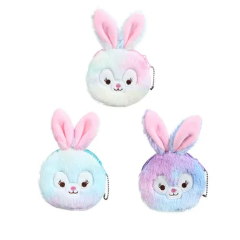 

Cartoon Plush Fluffy Rabbit Pink Coin Purse Girl Small Wallet Kids Coin Bag Mini Change Pouch Pocket Key Card Coin Holder