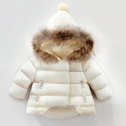 Одежда для девочек зимнее хлопковое пальто пуховик Толстая теплая Outerwear1-6 с капюшоном и меховым воротником качественная одежда для детей от года, лидер продаж - Цвет: Photo Color