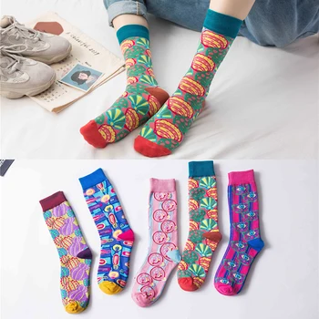 

Cartoon socks hip hop trend calcetines woman long skarpetki damskie kawaii harajuku funny chaussette cute cozy fashion sock