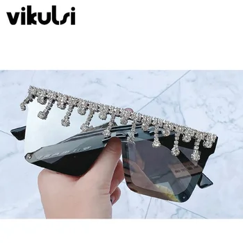 

High Quality Women's Crystal Sunglasses Lady Square Shades Luxury Rhinestones Sunglasses Female Driving Glasses zonnebril dames