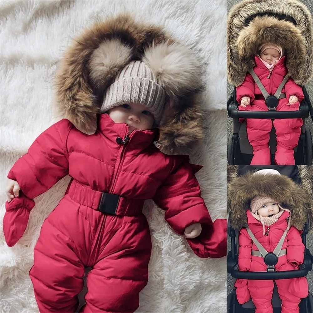 Зимнее Детское пальто с капюшоном комбинезон-жакет с капюшоном для маленьких мальчиков и девочек теплое плотное пальто зимняя куртка для улицы