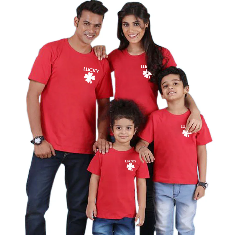 Модная одинаковая футболка для мамы и дочки, папы и сына модная одежда для семьи Повседневная футболка для папы, мамы и ребенка - Цвет: Color4