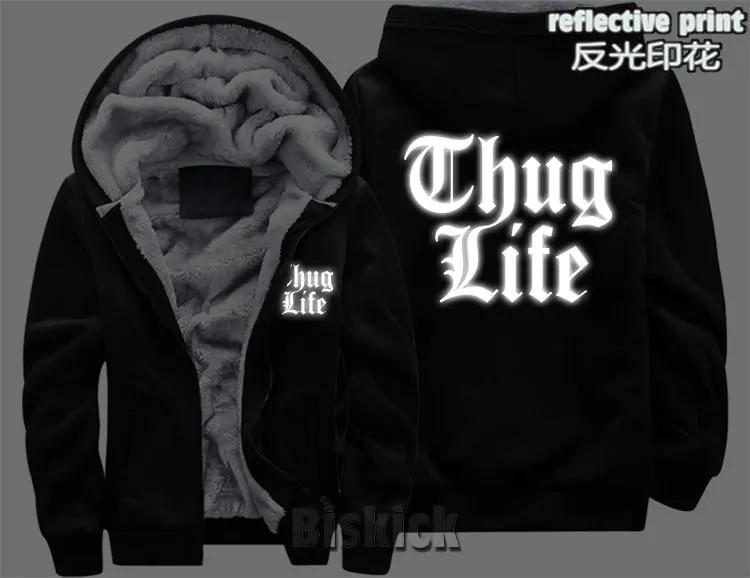 Новая мода для мужчин wo мужчины рэп музыка thug life rock теплое толстое пальто куртка зимняя теплая толстовка с капюшоном бархатная Толстовка Топ толстовки