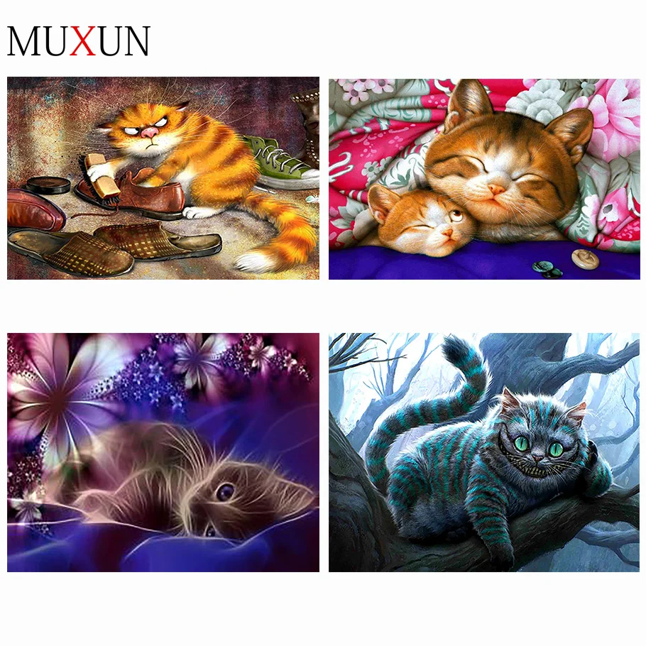 Алмазная живопись Muxun 5D животное кошка особая форма 3D полная мозаика алмазная