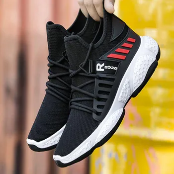 

Hemmyi Sneakers Men Flyknit Breathable Casual Male Footwear Light Big Size Tenis Masculino Adulto Support 39-44 кроссовки