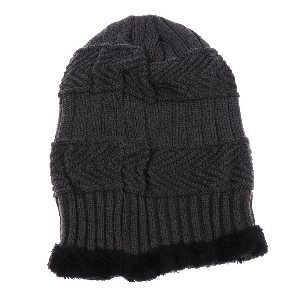 2PCS Men's Women's 2 Sided Beanie Winter Warm Knit Ski Knitted Scarf Hat Windproof Couple Hat Slouchy Hats with Pom Scarves