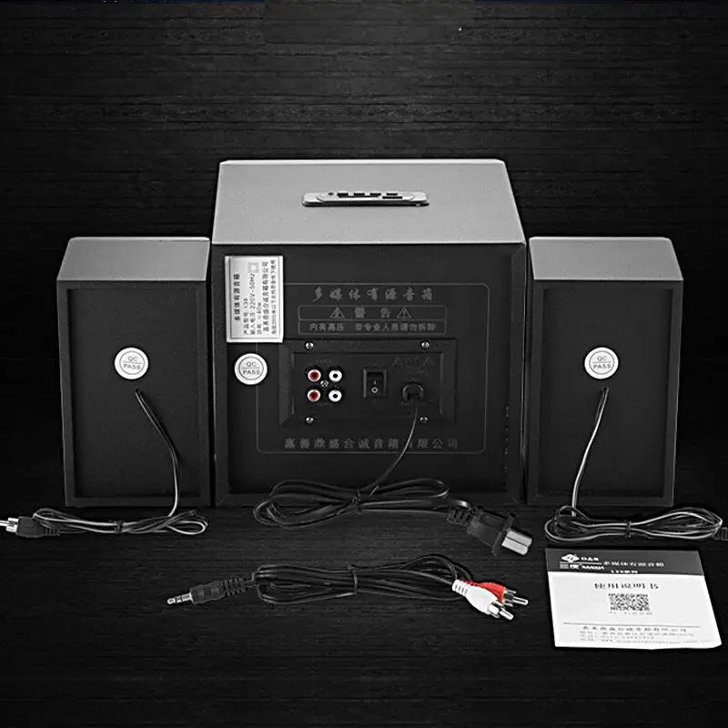 Wired Black Настольный компьютер Bluetooth/проводной динамик бас Регулируемый сабвуфер телефон игра домашняя аудиосистема канал 2,1 громкий динамик - Цвет: Wired Black