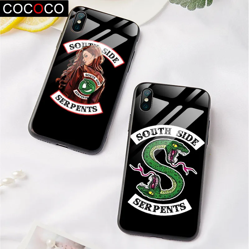 Riverdale Southside Serpents iPhone XR 11 Pro XS Max X 5 case Glass Cases Shockproof Cover For iphone 10 8 6 S 6S Plus | Мобильные