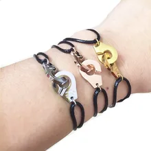 Французский бренд маленький браслет наручники S925 логотип штампованный двойной серебряный наручный цветной кожаный цепной браслет для женщин