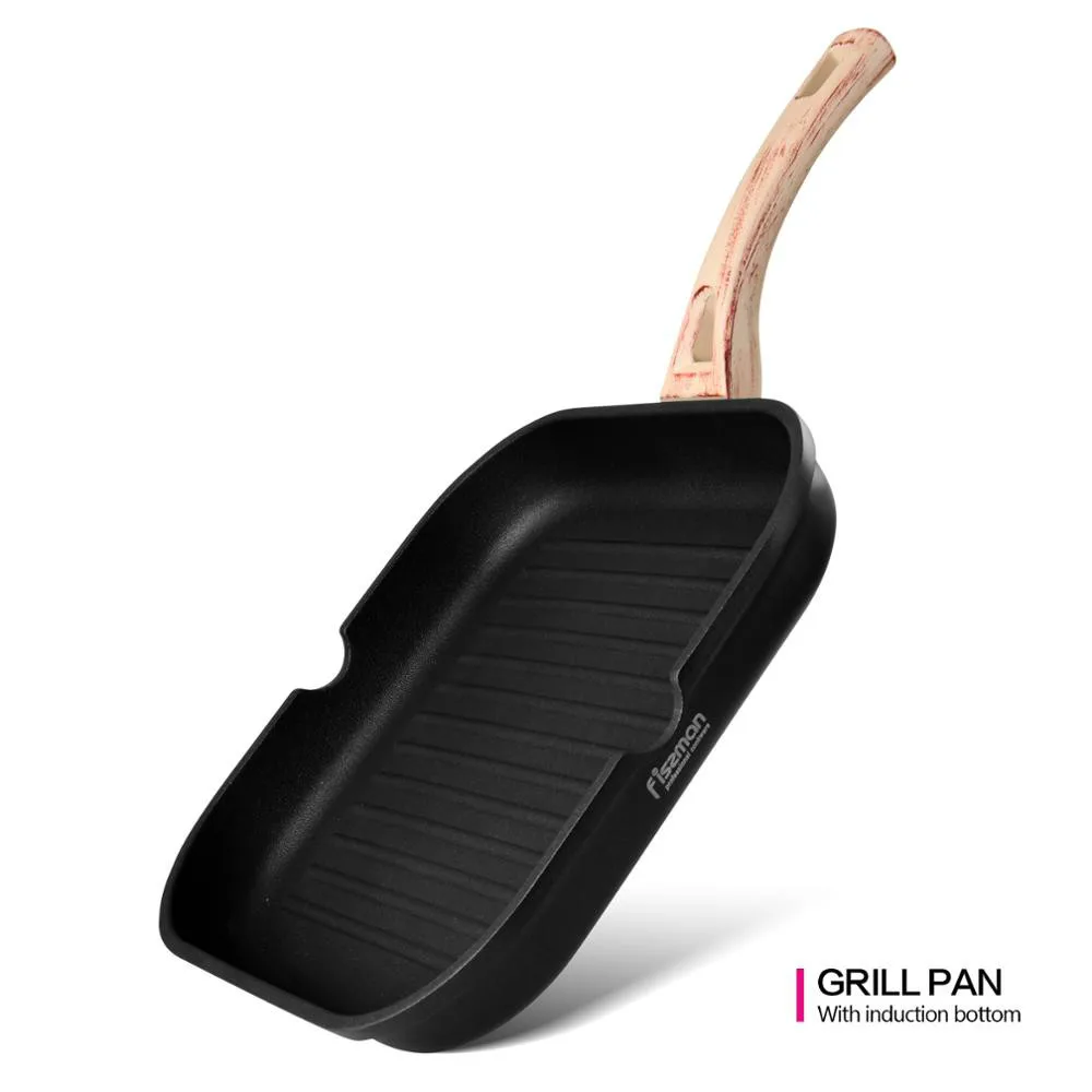 

Black pearl grill pan with smoke-free nonstick coating for Gas Induction Cooker