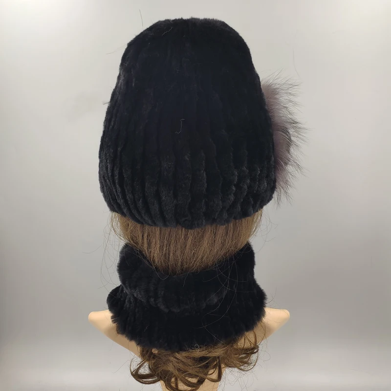 Зимние женские головные уборы Лисий помпон из меха кролика skullies beanies Теплые эластичные модные пушистые уличные Стильные Шапки из натурального меха