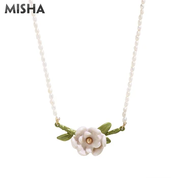

MISHA New Pearl Necklace For Women High Quality Enamel Glaze Natural Pearl Necklace For Wedding Birthday Gifts 2386