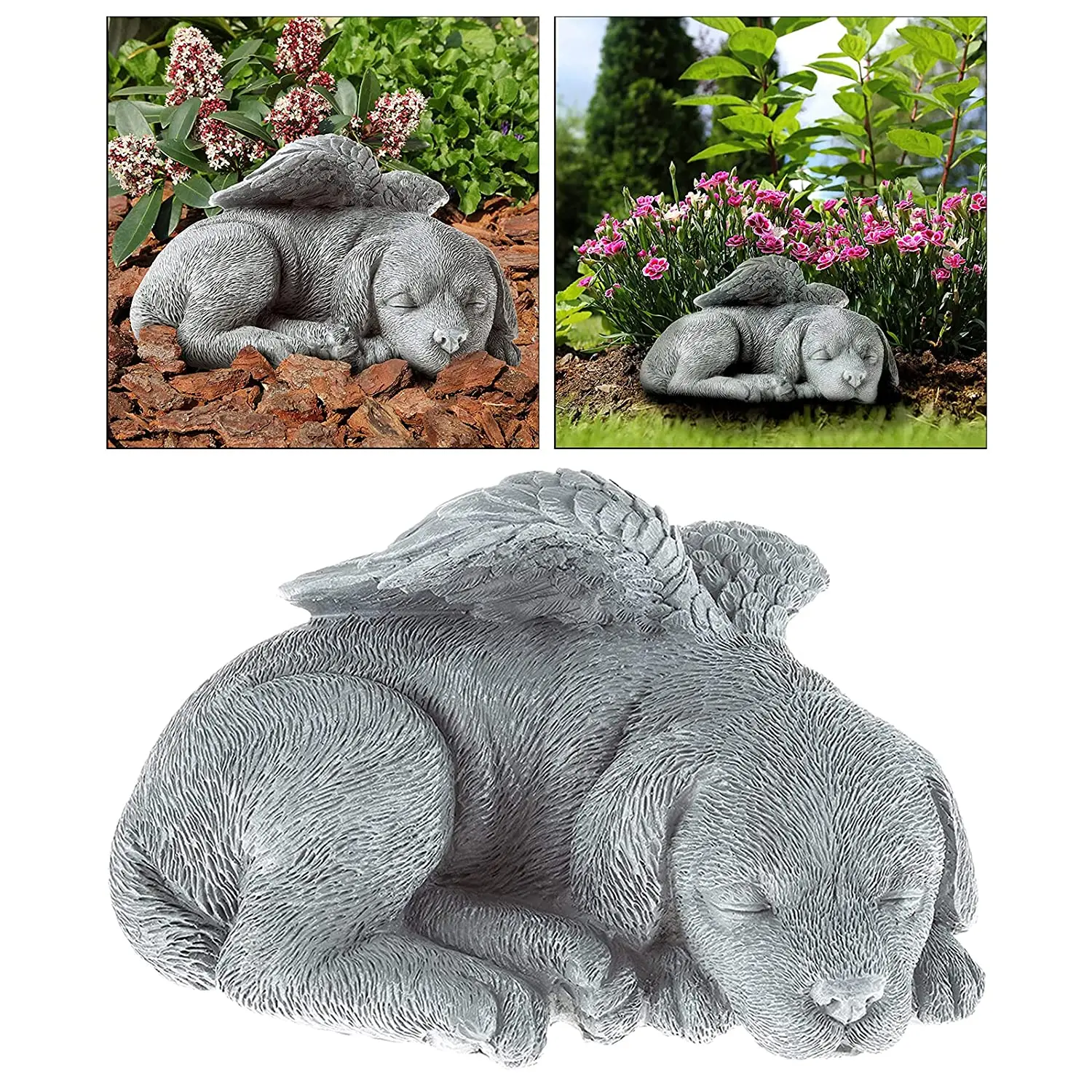 Resin Dog Angel Statue Pet Memorial Stone Grave Marker Gravestone Puppy Tombstone Home Garden Decoration | Дом и сад